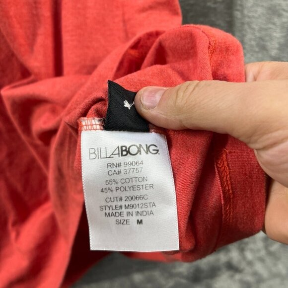 Billabong Polo Shirt Mens Medium Orange Golf Lightweight Performance Stretch - Picture 9 of 10